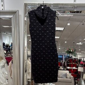 Chic Black Textured Mini Dress